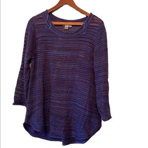 Women’s Studio JPR Open Weave Long Sleeve Blue and Purple Sweater